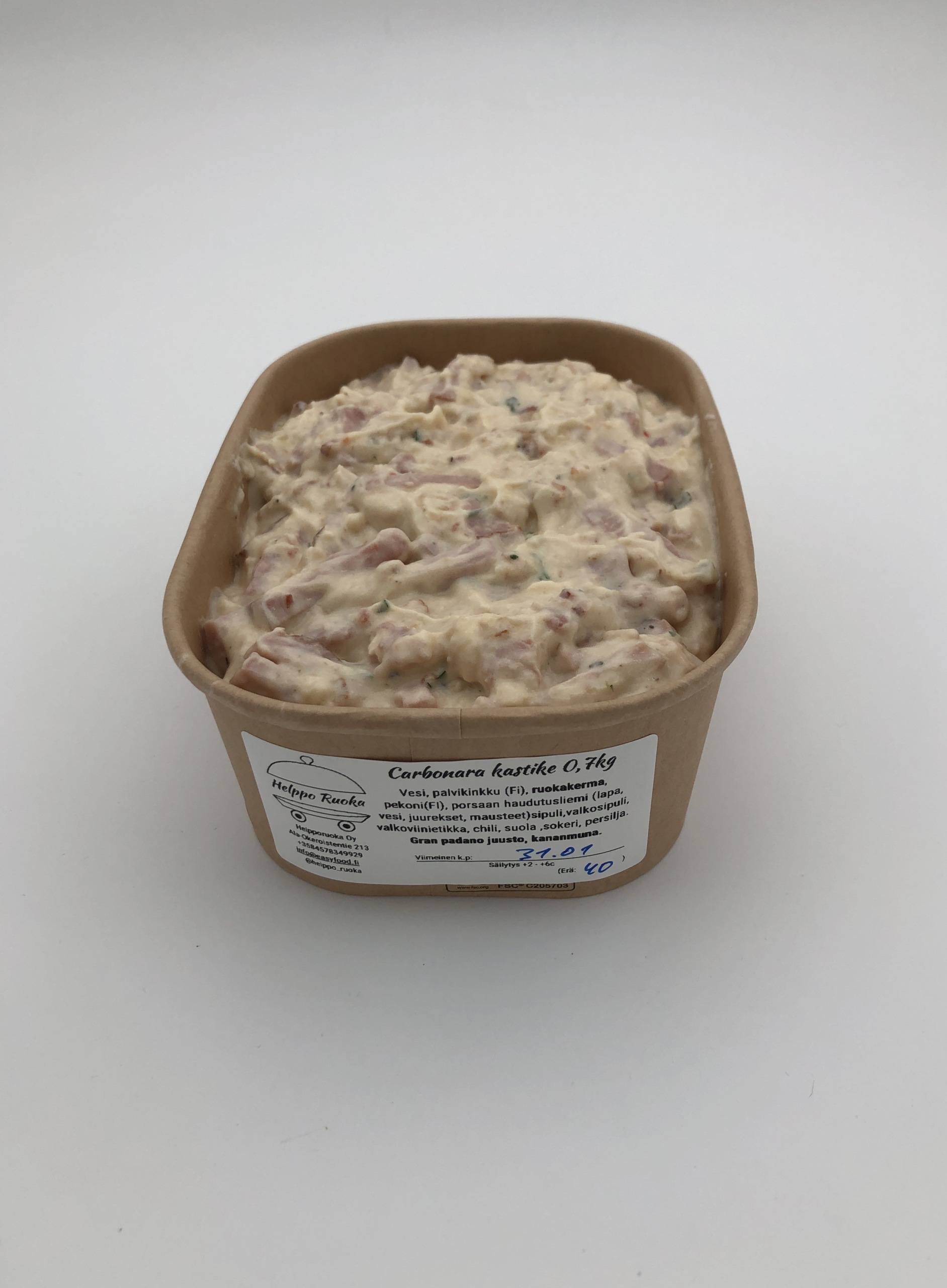 Carbonara tyylinen kastike 0,7kg